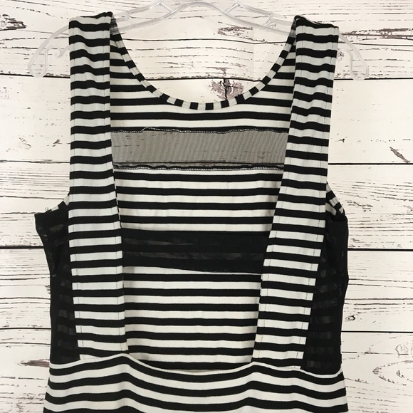 ASOS Striped Mesh Below-the-knee Bodycon Dress - Picture 4 of 5